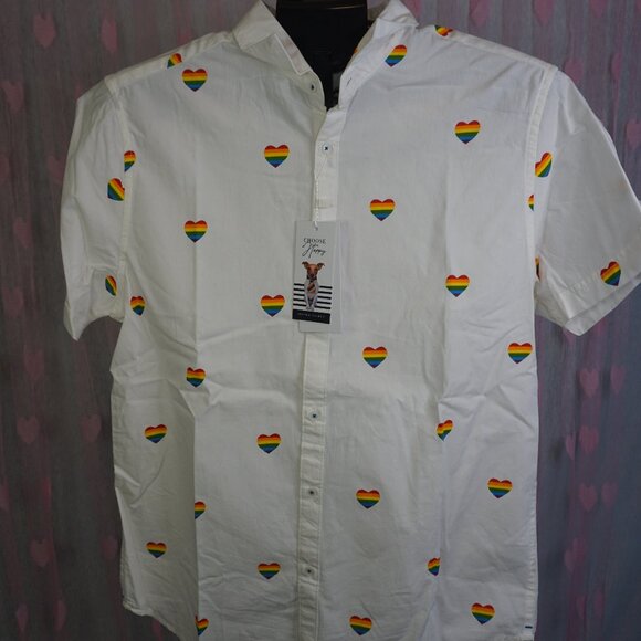 Denim & Flower Ricky Singh Button Heart Shirt - Picture 1 of 13